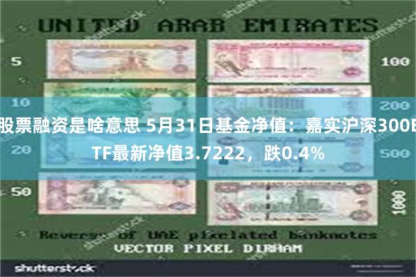 股票融资是啥意思 5月31日基金净值：嘉实沪深300ETF最新净值3.7222，跌0.4%