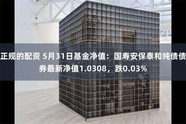 正规的配资 5月31日基金净值：国寿安保泰和纯债债券最新净值1.0308，跌0.03%